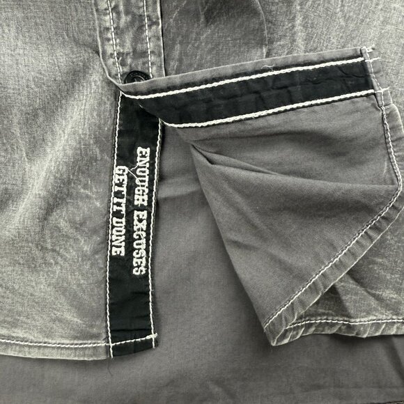 Roar Mens XL Gray Aviation Edition Eagle Long Sleeve Button Up Shirt - Picture 4 of 8